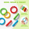 image:imageJOYIN 4Pcs Fidget Bracelet Vibrant colors and multiple tactile sensations Sensory toys for kids with autism Funny Gifts Treasure Box Birthday Gifts amp Party Favors Carnival Prizes Classroom Reward