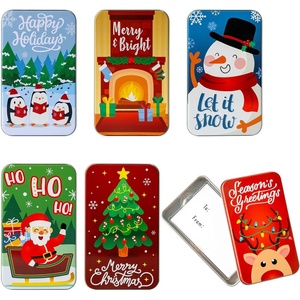image:imageJOYIN 6PCS Gift Card Holder Boxes Christmas 433 x 26 x 06 Tins Money Cash Holders Unique for Xmas Holiday Birthday Present Decor Party Favors Silver Coin Boxes with Lids in 6 Designs