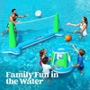 image:imageJOYIN Inflatable Volleyball Net amp Basketball Hoops Pool Float Set Balls Included for KidsAdults Summing Pool Game Floating Summer Floaties Volleyball Court BasketballLDark BlueGreen Blue