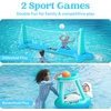 image:imageJOYIN Inflatable Volleyball Net amp Basketball Hoops Pool Float Set Balls Included for KidsAdults Summing Pool Game Floating Summer Floaties Volleyball Court BasketballLDark BlueBlue Cyan