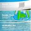 image:imageJOYIN Inflatable Volleyball Net amp Basketball Hoops Pool Float Set Balls Included for KidsAdults Summing Pool Game Floating Summer Floaties Volleyball Court BasketballLDark BlueGreen Blue
