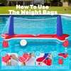 image:imageJOYIN Inflatable Volleyball Net amp Basketball Hoops Pool Float Set Balls Included for KidsAdults Summing Pool Game Floating Summer Floaties Volleyball Court BasketballLDark BlueRed