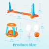 image:imageJOYIN Inflatable Volleyball Net amp Basketball Hoops Pool Float Set Balls Included for KidsAdults Summing Pool Game Floating Summer Floaties Volleyball Court BasketballLDark BlueOrange