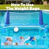image:imageJOYIN Inflatable Volleyball Net amp Basketball Hoops Pool Float Set Balls Included for KidsAdults Summing Pool Game Floating Summer Floaties Volleyball Court BasketballLDark BlueDark Blue