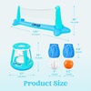 image:imageJOYIN Inflatable Volleyball Net amp Basketball Hoops Pool Float Set Balls Included for KidsAdults Summing Pool Game Floating Summer Floaties Volleyball Court BasketballLDark BlueBlue Cyan