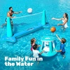 image:imageJOYIN Inflatable Volleyball Net amp Basketball Hoops Pool Float Set Balls Included for KidsAdults Summing Pool Game Floating Summer Floaties Volleyball Court BasketballLDark BlueBlue Cyan