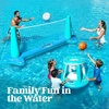image:imageJOYIN Inflatable Volleyball Net amp Basketball Hoops Pool Float Set Balls Included for KidsAdults Summing Pool Game Floating Summer Floaties Volleyball Court BasketballLDark BlueBlue Cyan