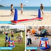 image:imageJOYIN Inflatable Volleyball Net amp Basketball Hoops Pool Float Set Balls Included for KidsAdults Summing Pool Game Floating Summer Floaties Volleyball Court BasketballLDark BlueRed