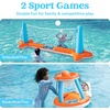 image:imageJOYIN Inflatable Volleyball Net amp Basketball Hoops Pool Float Set Balls Included for KidsAdults Summing Pool Game Floating Summer Floaties Volleyball Court BasketballLDark BlueOrange