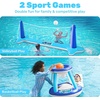 image:imageJOYIN Inflatable Volleyball Net amp Basketball Hoops Pool Float Set Balls Included for KidsAdults Summing Pool Game Floating Summer Floaties Volleyball Court BasketballLDark BlueDark Blue