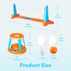 image:imageJOYIN Inflatable Volleyball Net amp Basketball Hoops Pool Float Set Balls Included for KidsAdults Summing Pool Game Floating Summer Floaties Volleyball Court BasketballLDark BlueOrange