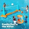 image:imageJOYIN Inflatable Volleyball Net amp Basketball Hoops Pool Float Set Balls Included for KidsAdults Summing Pool Game Floating Summer Floaties Volleyball Court BasketballLDark BlueOrange