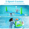 image:imageJOYIN Inflatable Volleyball Net amp Basketball Hoops Pool Float Set Balls Included for KidsAdults Summing Pool Game Floating Summer Floaties Volleyball Court BasketballLDark BlueGreen Blue