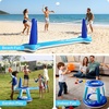 image:imageJOYIN Inflatable Volleyball Net amp Basketball Hoops Pool Float Set Balls Included for KidsAdults Summing Pool Game Floating Summer Floaties Volleyball Court BasketballLDark BlueDark Blue