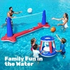 image:imageJOYIN Inflatable Volleyball Net amp Basketball Hoops Pool Float Set Balls Included for KidsAdults Summing Pool Game Floating Summer Floaties Volleyball Court BasketballLDark BlueRed
