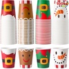 image:imageJOYIN 100PCS 9oz Christmas Disposable Paper Cups Xmas Drinking Party Cups Bulk with Christmas Elements and Holiday atmosphere for Chocolate Coffee Cold Beverage Holiday Tableware Party SuppliesCute