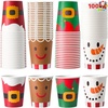 image:imageJOYIN 100PCS 9oz Christmas Disposable Paper Cups Xmas Drinking Party Cups Bulk with Christmas Elements and Holiday atmosphere for Chocolate Coffee Cold Beverage Holiday Tableware Party SuppliesCute