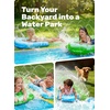 image:imageJOYIN 225ft Water Slides and 2 Bodyboards Lawn Water Slide Summer Slip Waterslides Water Toy with Build in Sprinkler for Backyard Outdoor Water Fun for KidsBlue  Green