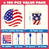 image:imageJOYIN 180 Pcs Patriotic Party Supplies Dinnerware Set of 30 Plates30 Napkins30 Paper Cups and 90 Plastic Utensils for 4th of July Celebration Memorial Day Patriotic Party Decoration Serves 30