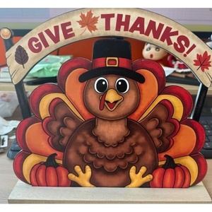 image:imageJOYIN Thanksgiving Wooden Turkey Indoor Tabletop Centerpiece Decor  109x11 Inch Rustic Fall Decor for Autumn Harvest Party Thanksgiving Decoration for Home Party Supplies