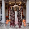 image:imageJOYIN 36FT Halloween Animatronic Hanging Imprisoned Zombie Sound Activated Shaking HalfBody Prop with Chains LifeSize Undead Prisoner for Indoor Outdoor Haunted House Yard Party Decor
