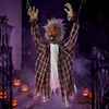 image:imageJOYIN 36FT Halloween Animatronic Hanging Imprisoned Zombie Sound Activated Shaking HalfBody Prop with Chains LifeSize Undead Prisoner for Indoor Outdoor Haunted House Yard Party Decor