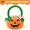 image:imageJOYIN Plush Halloween Pumpkin Basket 11 X 134 in Candy Trick or Treat Bag Cute Orange Tote Bucket with Handle for Kids Girls Boys Party Favor Supplies Trick or Treating Gifts BagCute Smiling Face