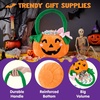 image:imageJOYIN Plush Halloween Pumpkin Basket 11 X 134 in Candy Trick or Treat Bag Cute Orange Tote Bucket with Handle for Kids Girls Boys Party Favor Supplies Trick or Treating Gifts BagCute Smiling Face