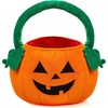 image:imageJOYIN Plush Halloween Pumpkin Basket 11 X 134 in Candy Trick or Treat Bag Cute Orange Tote Bucket with Handle for Kids Girls Boys Party Favor Supplies Trick or Treating Gifts BagClassic Face
