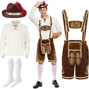 image:imageSpooktacular Creations Mens German Bavarian Oktoberfest Costume Set Beer Costume Hat for Adults Halloween and Beer FestivalBrown