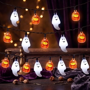 image:imageJOYIN 197FT 30 LED Halloween String Lights with Ghost amp Pumpkin 3D Designs Battery Operated Timer amp 8 Lighting Modes Spooky Indoor Outdoor Halloween Decorations for Party Yard Porch PatioPumpkin and Ghost String lights set